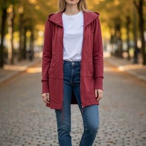 Prairie Underground Classic Long Cloak Hoodie
Red Organic Cotton large jacket